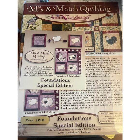 Mix & Match Quilting Anita Goodesign Foundations Special Edition Pattern #11AGSE - Picture 1 of 1